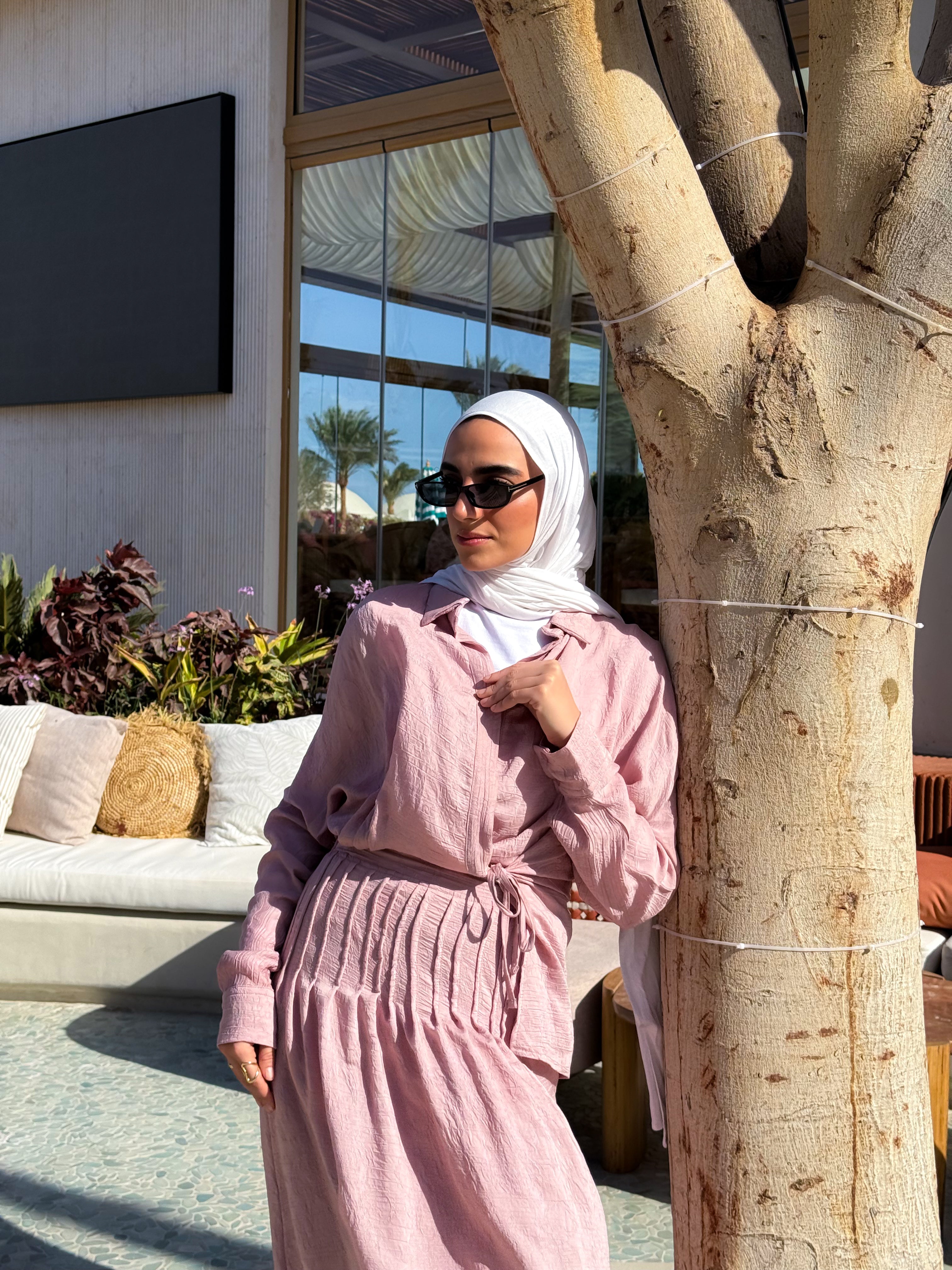 Overlap Blouse-Rose