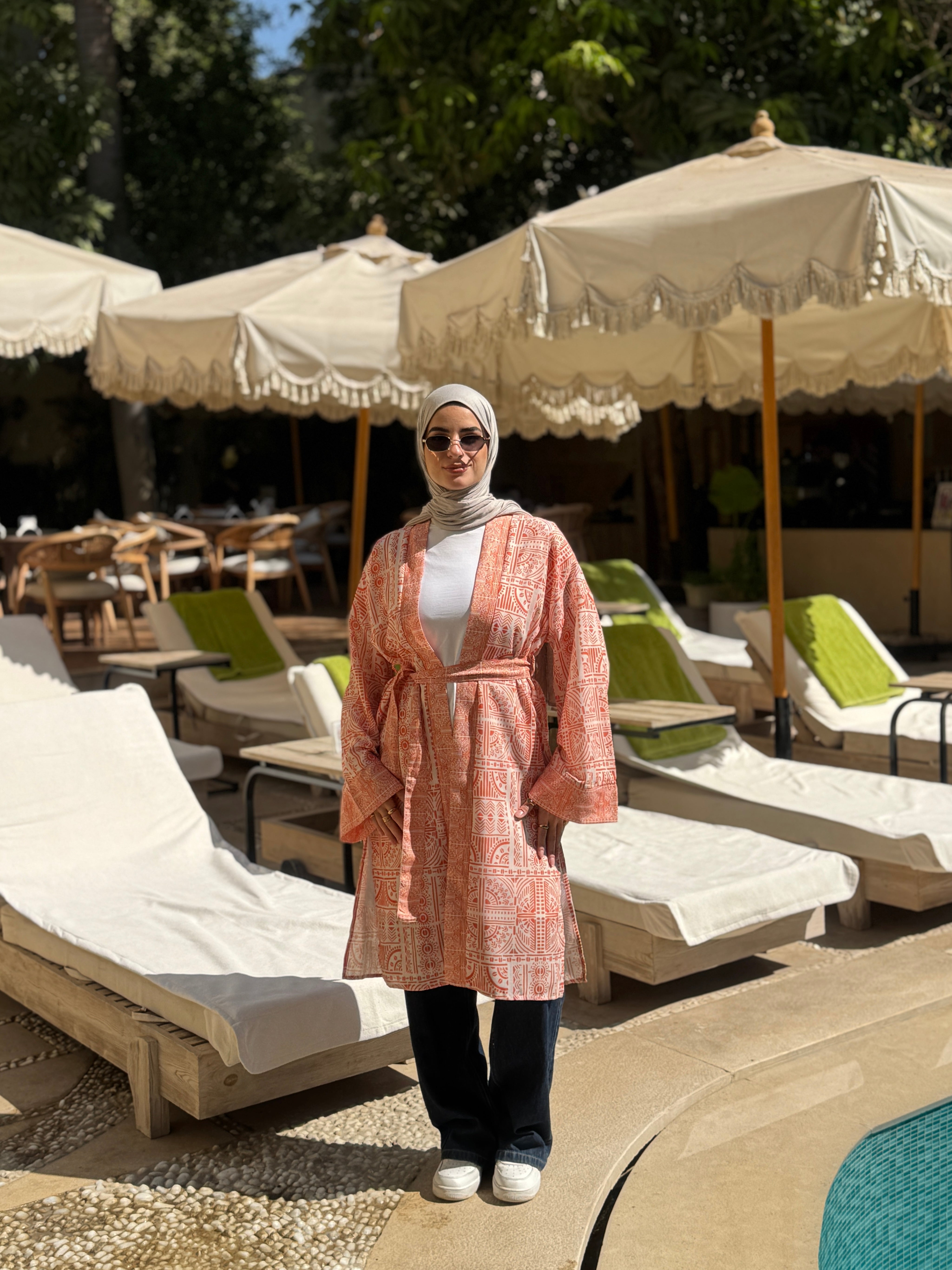 Patterned Cardigan -Orange