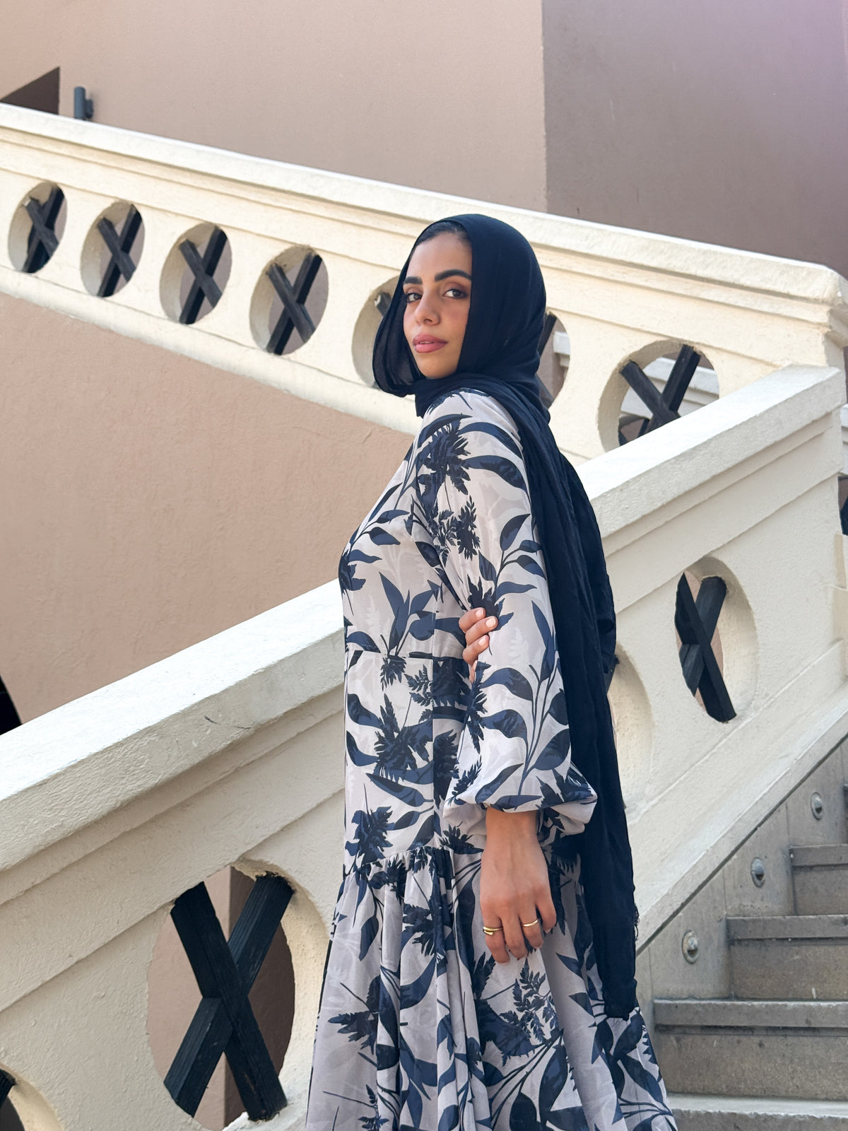 Layers Chiffon Dress - Navy