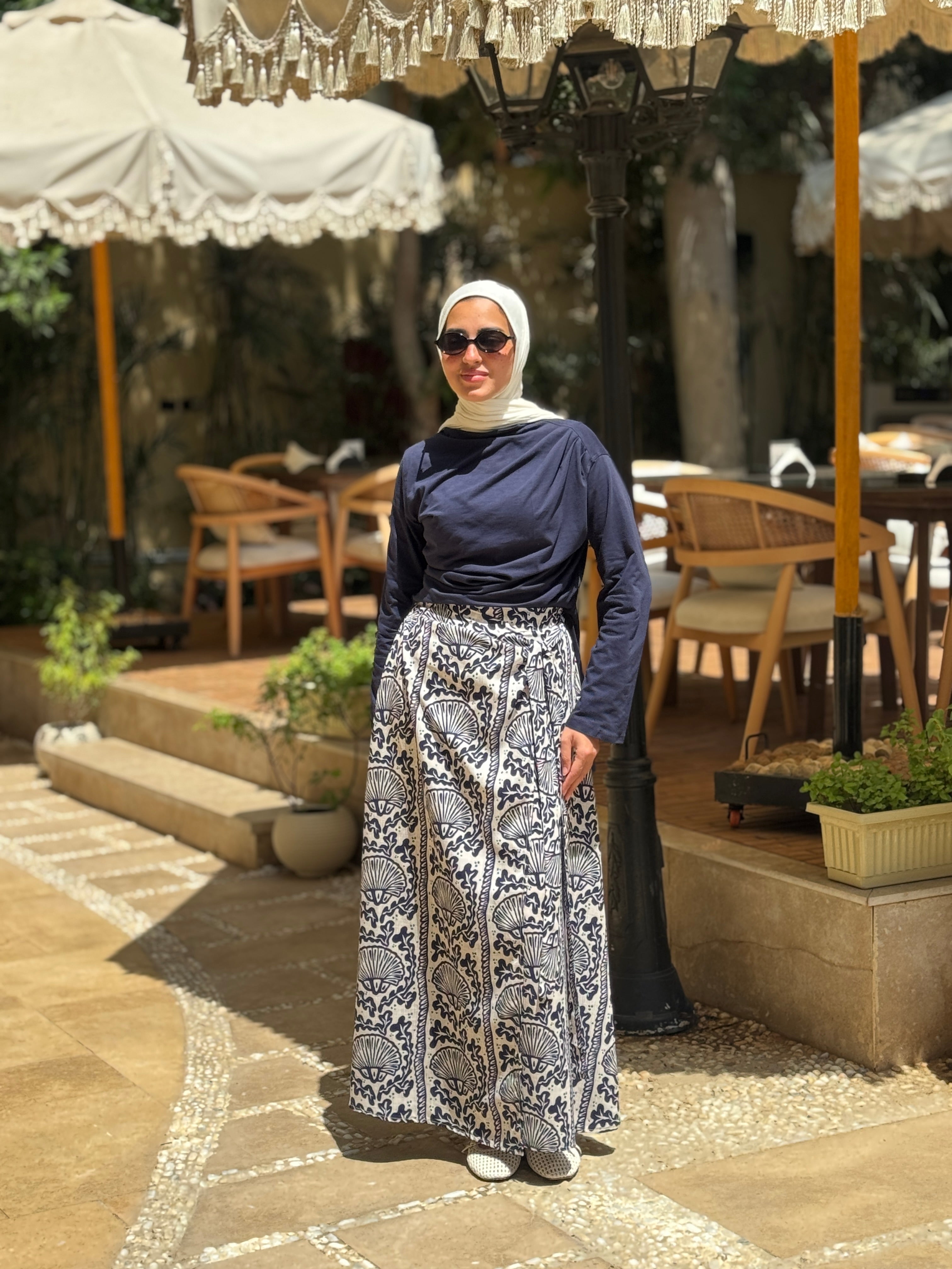 Printed Wrap Skirt-shells