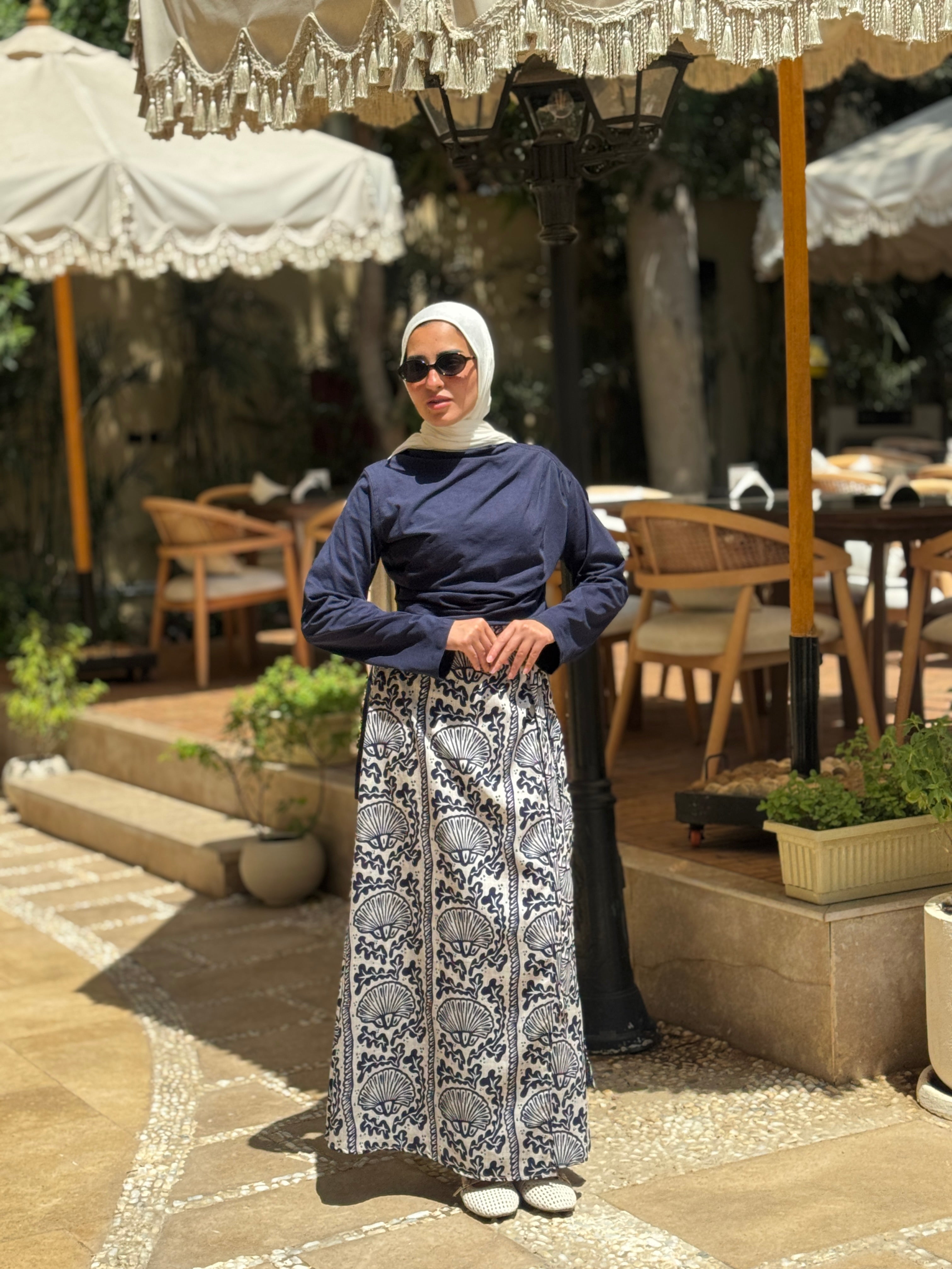 Printed Wrap Skirt-shells