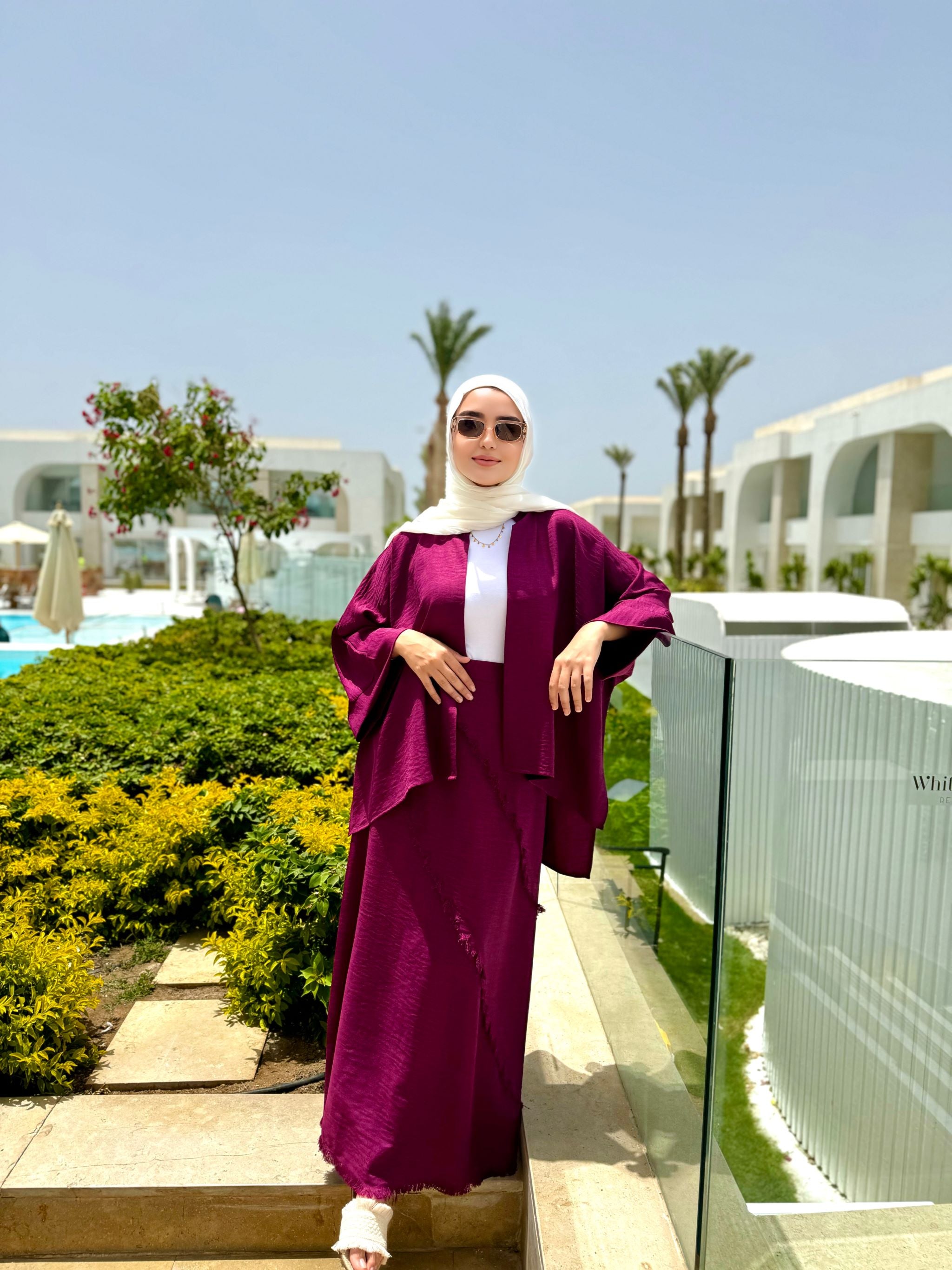 Linen Kimono-Purple