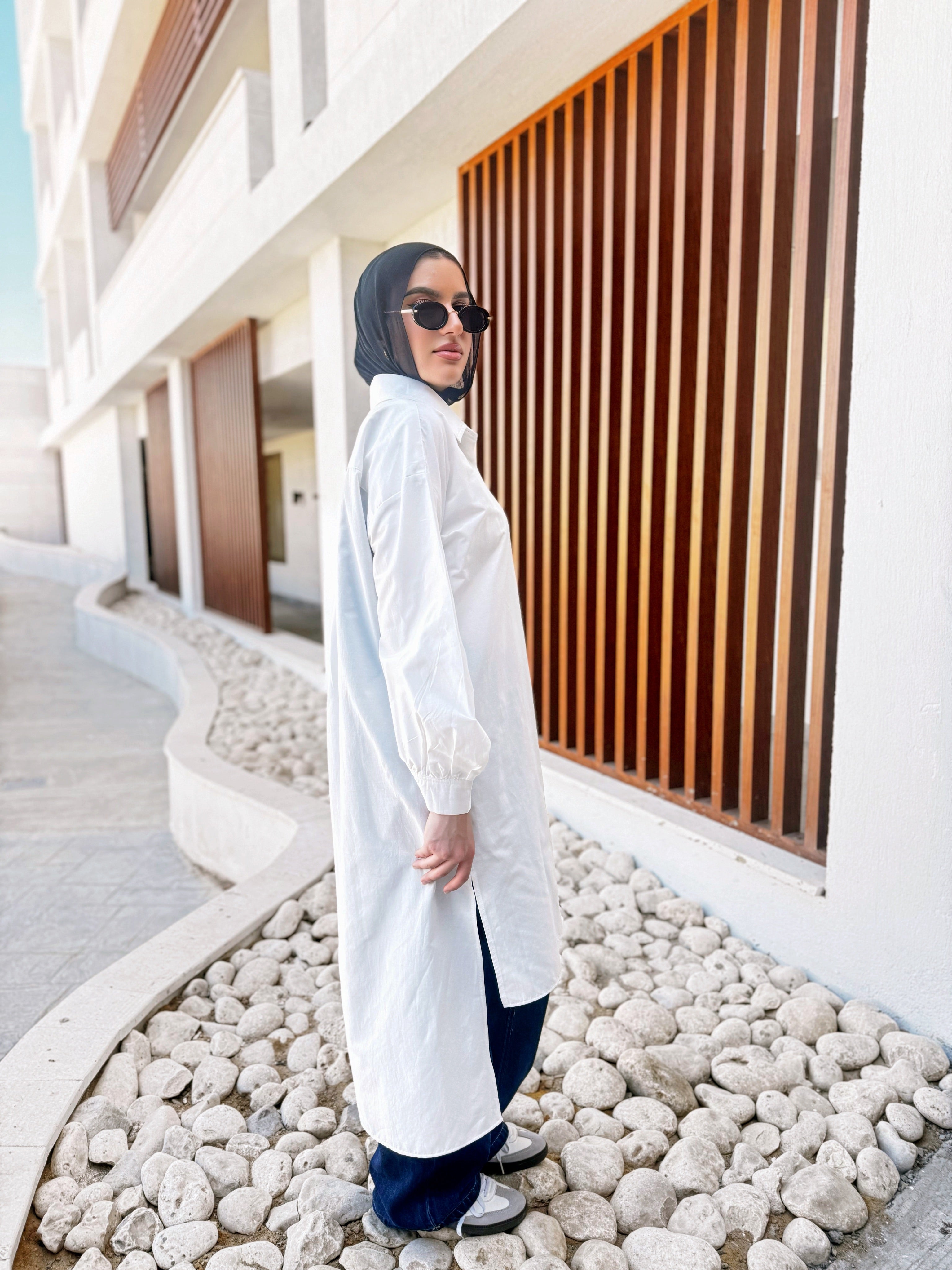 Ruched Sleeves Shirt - Offwhite