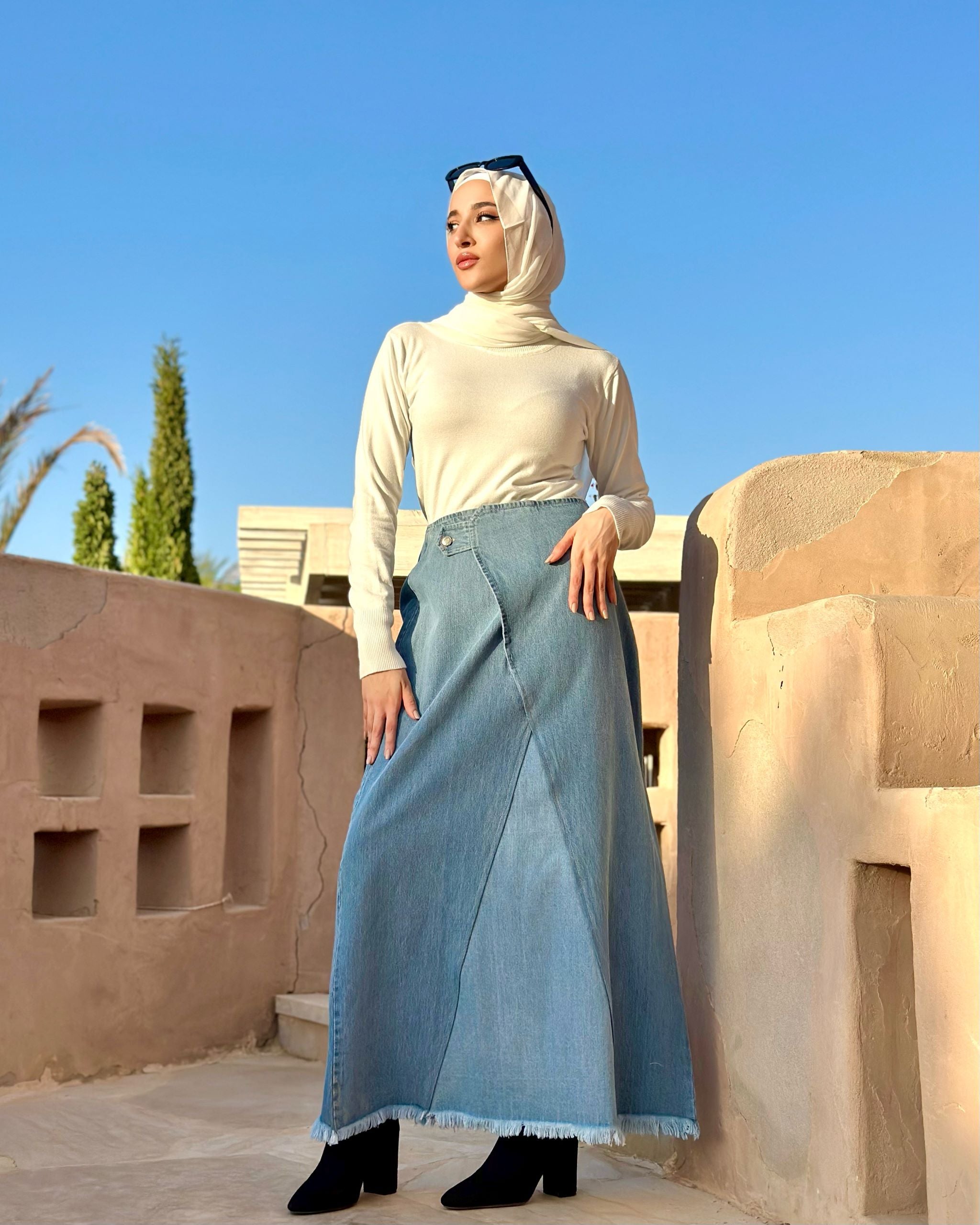 Denim Basic Skirt Hijab Boutique