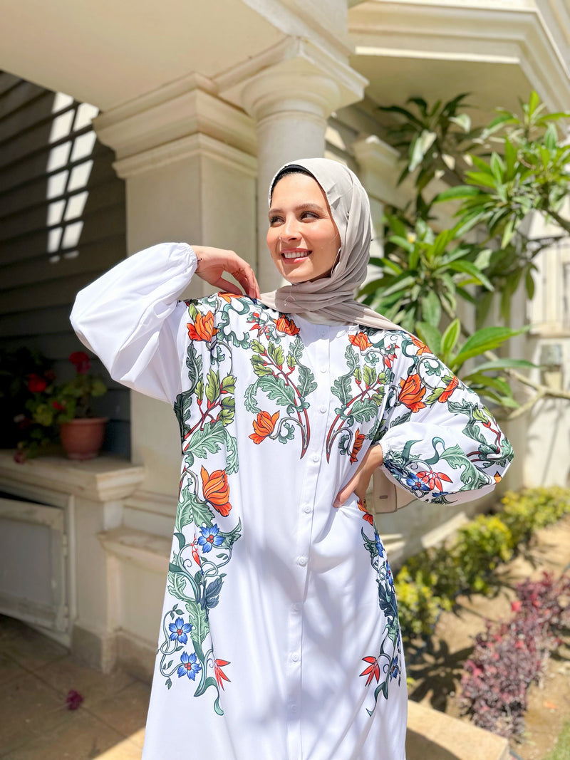 Floral Shirt-White