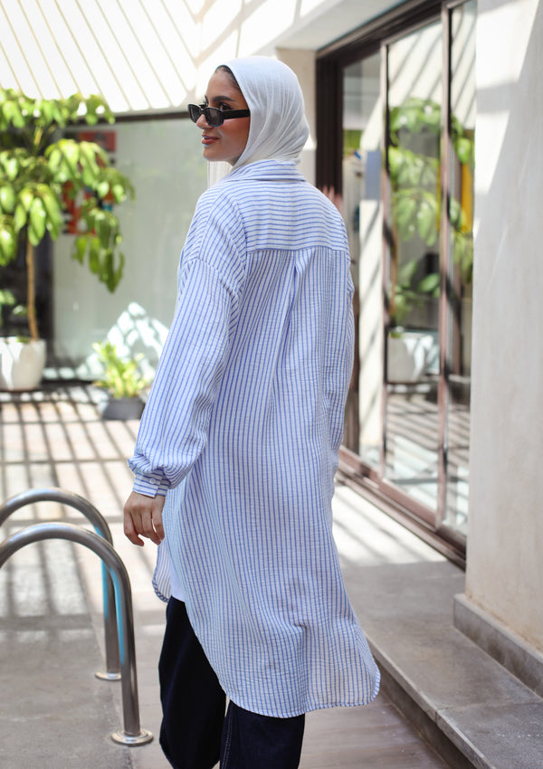Striped Basic Shirt - Blue