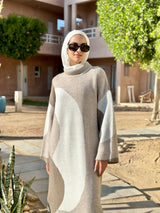 Abstract Pullover-Beige