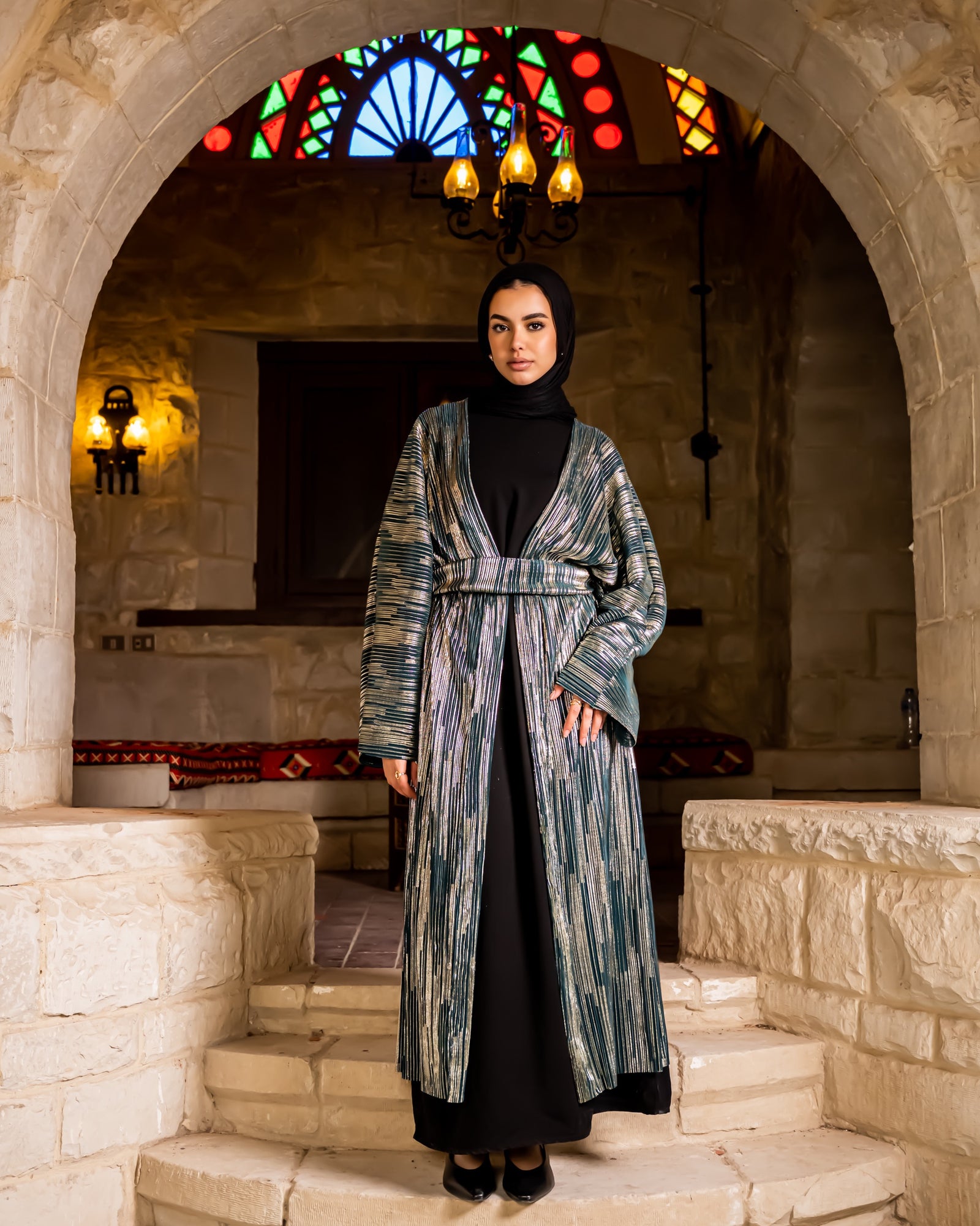 Accordion Metallic Cardigan - Green – Hijab Boutique