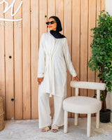 Asymmetric Linen Blouse-White