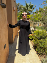 Chiffon Accordion Dress - Black