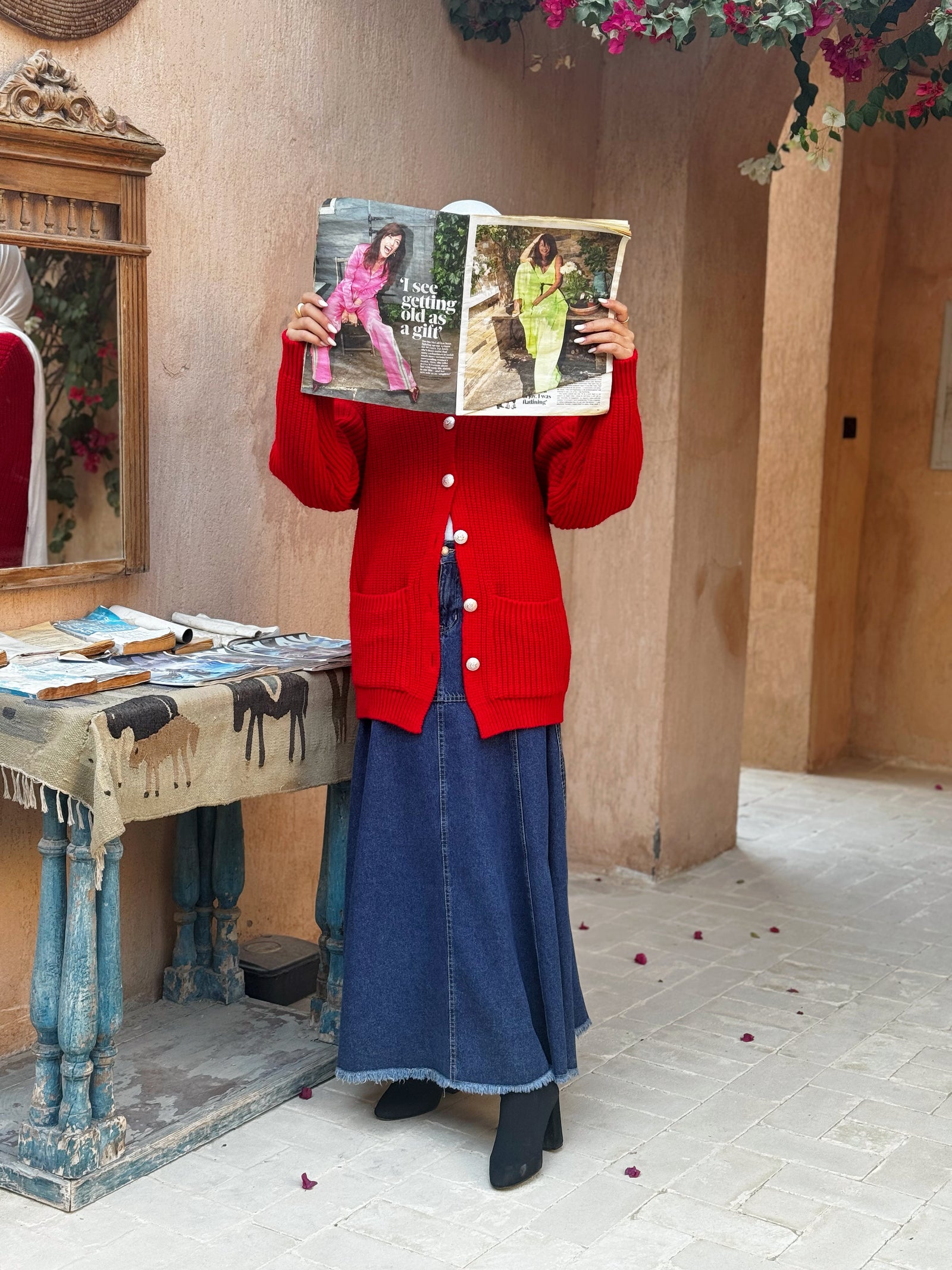 Basic Knit Cardigan - Red – Hijab Boutique