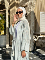 Boho Printed Cardigan-Grey
