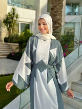Boho Printed Linen Dress-Teal