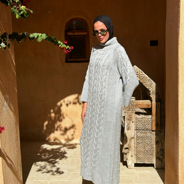 Braided Sleeves Knit Dress