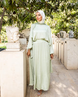 Chiffon Set With Scarf - Mint ( Available at stores only )