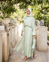 Chiffon Set With Scarf - Mint ( Available at stores only )