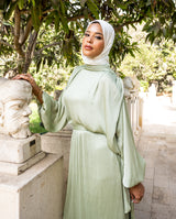 Chiffon Set With Scarf - Mint ( Available at stores only )