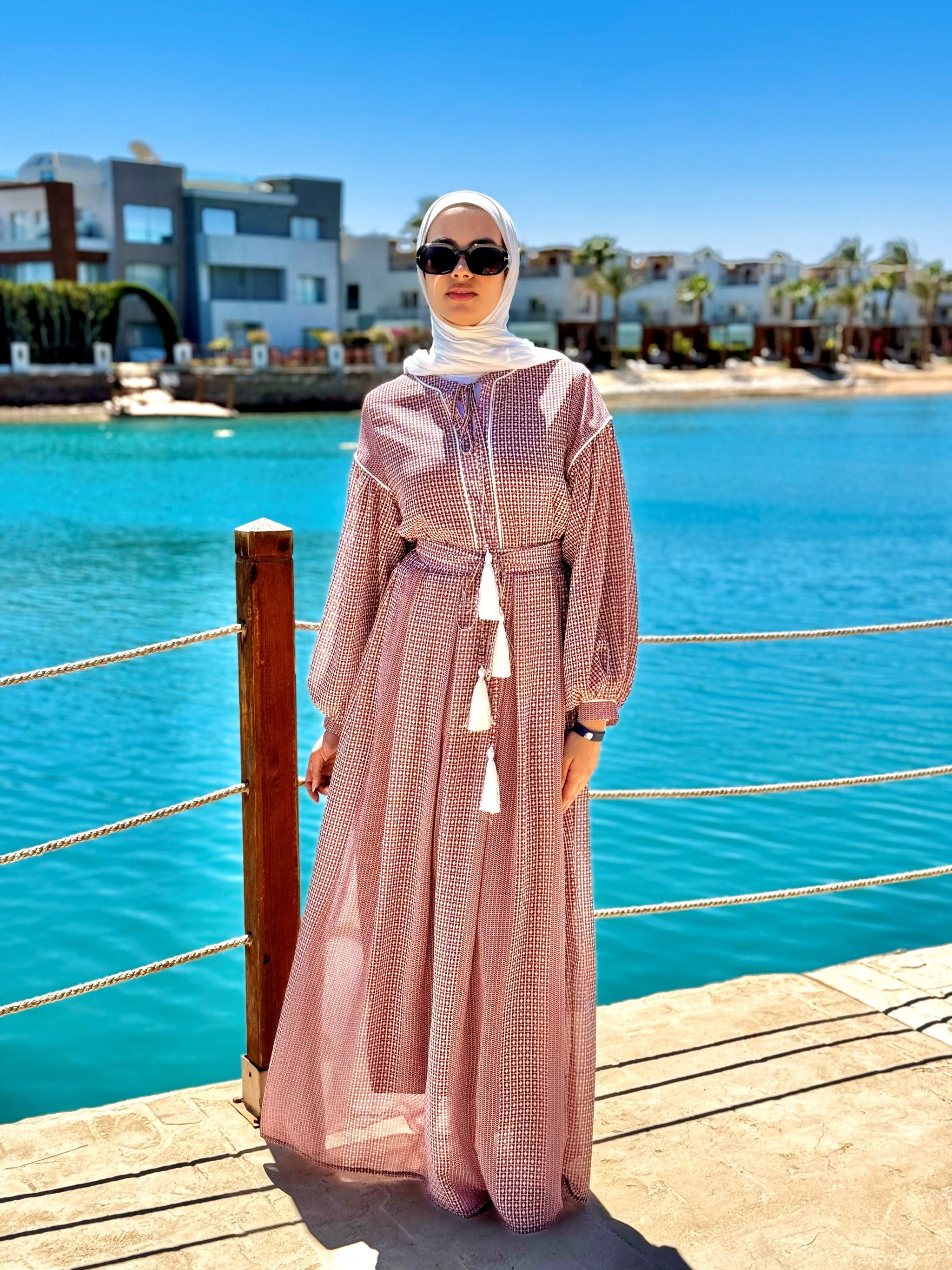 Chiffon Piped Dress-havan
