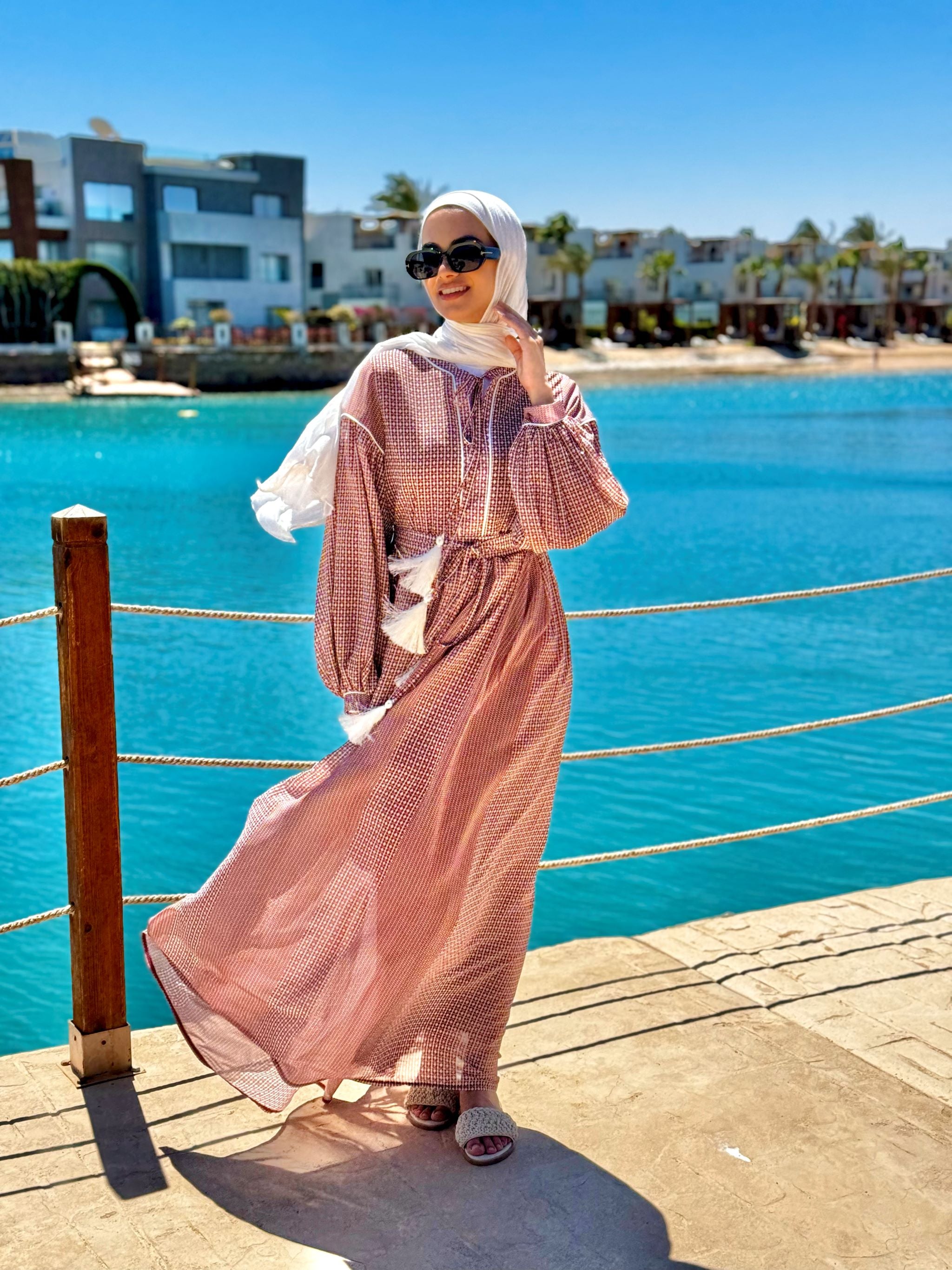 Chiffon Piped Dress-havan