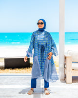 Chiffon Printed Coverup-New blue