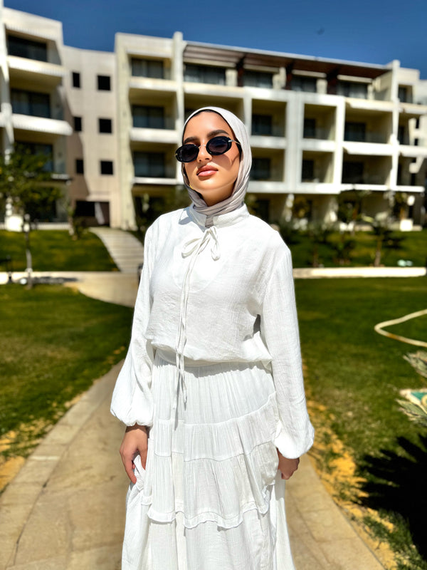 Crinkled Blouse - White