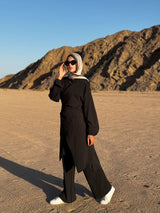 Criss-Cross Blouse Set-Black