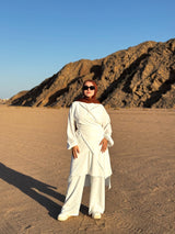 Criss-Cross Blouse Set-White