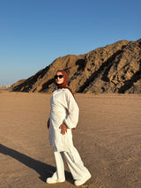 Criss-Cross Blouse Set-White