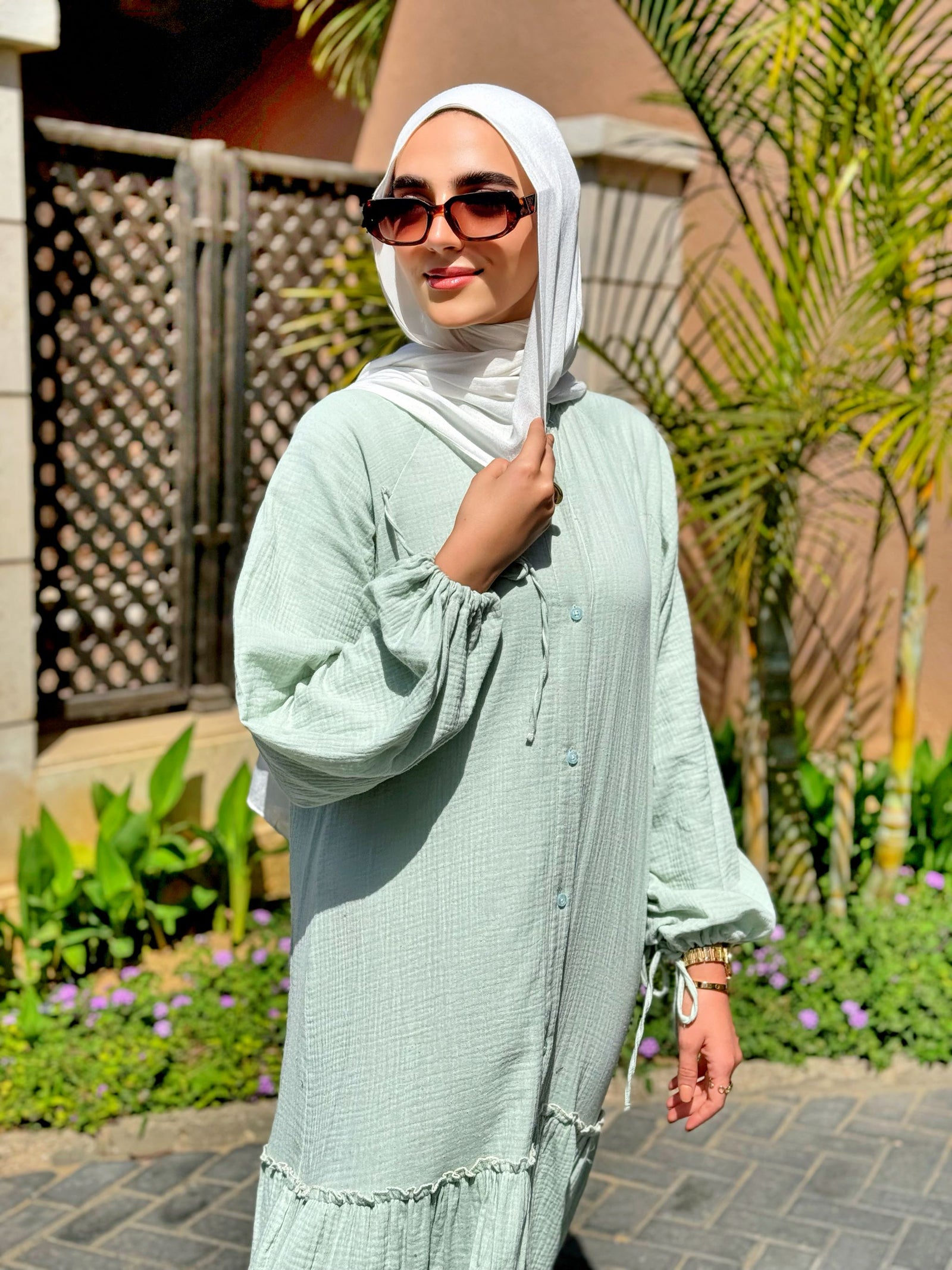 mint green dress hijab Layan formal Dress