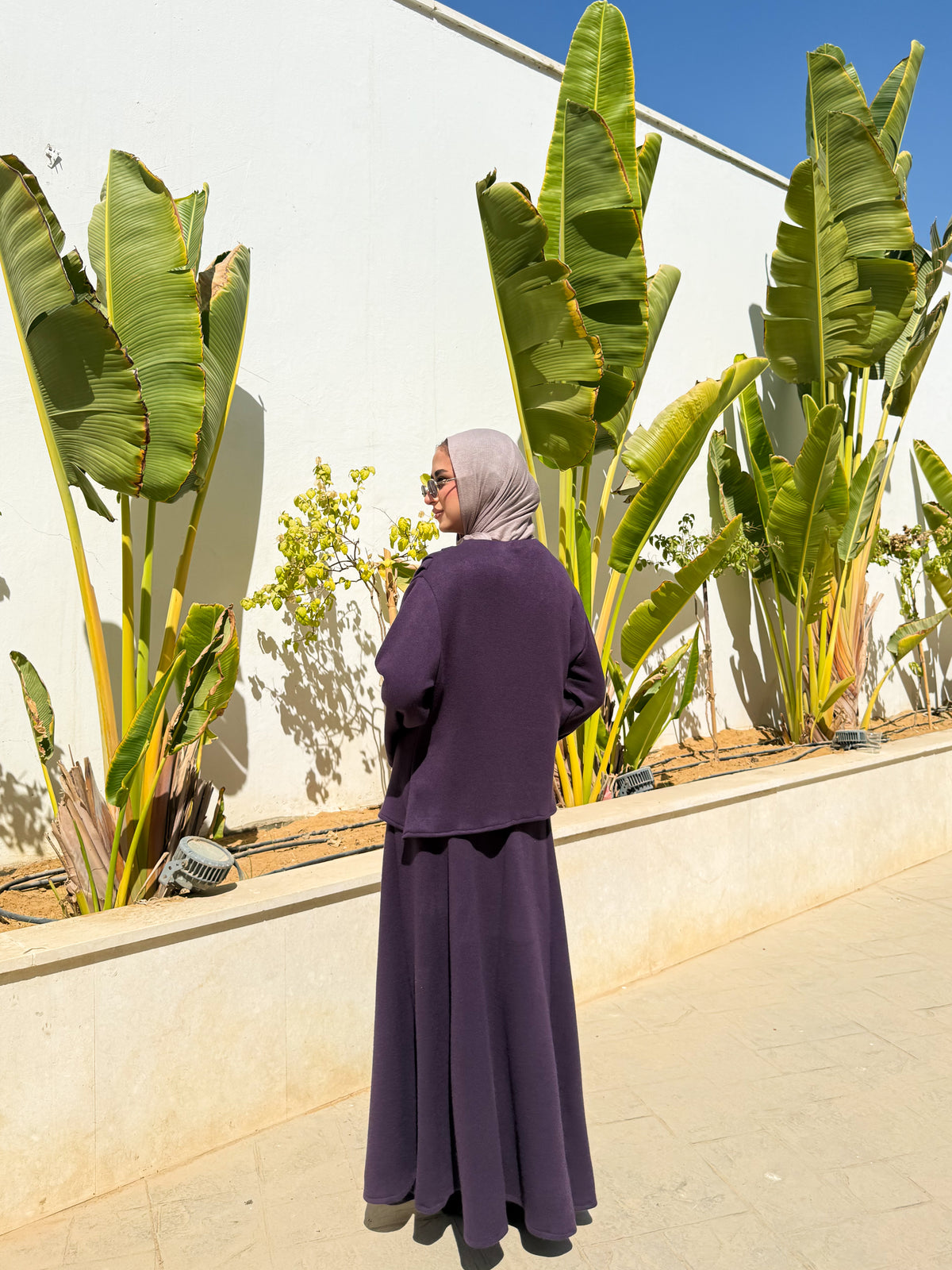 Knitted Asymmetric blouse- Purple