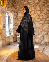 Embroidered Linen Kaftan - Black (available at stores)