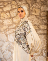 Embroidered Linen Kaftan - Multicolored (available at stores)