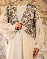 Embroidered Linen Kaftan - Multicolored (available at stores)