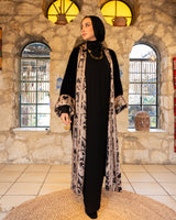 Double Face Velvet Kaftan - Black