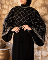 Studded Cape Abaya - Black (available at stores)