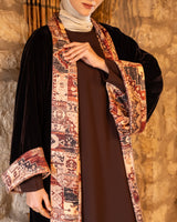Double Face Velvet Kaftan - Brown