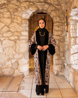 Double Face Velvet Kaftan - Black