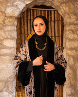 Double Face Velvet Kaftan - Black
