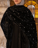Crushed Velvet Kaftan - Black