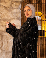 Crushed Velvet Kaftan - Black