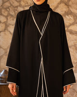 Piping Abaya - Black
