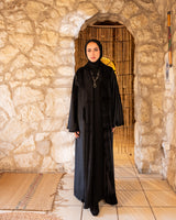 Mixed Velvet Kaftan - Black