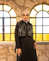 Serma Embroidery Abaya - Black