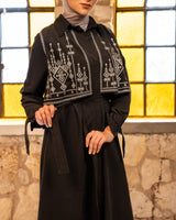 Serma Embroidery Abaya - Black