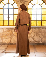 Serma Embroidery Abaya - Brown
