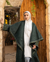 Etamin Fringed Kaftan-Olive