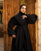 Pleated Kaftan - Black