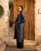 Taffeta Printed Cardigan - Black*Blue