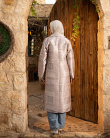 Taffeta Printed Cardigan - Beige