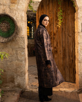 Taffeta Printed Cardigan - Gold